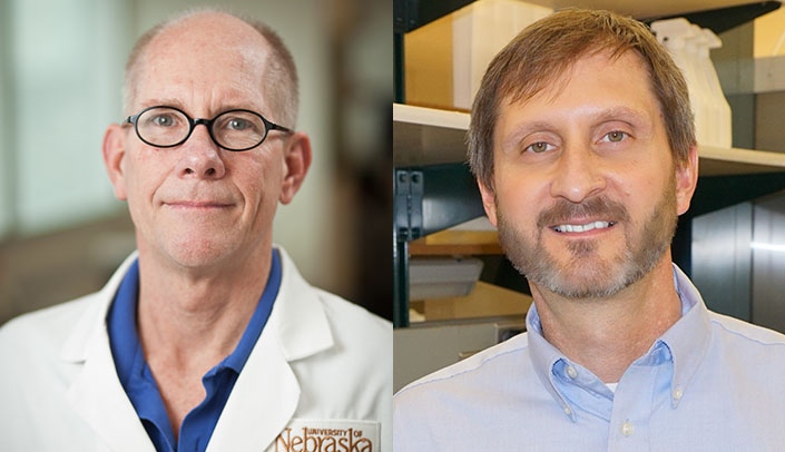 Michael (Tony) Hollingsworth, Ph.D. (left) and Paul Grandgenett, Ph.D.