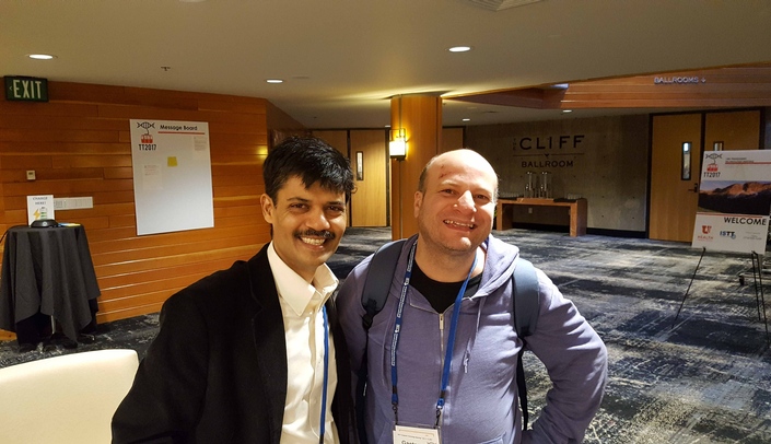 Channabasavaiah Gurumurthy, Ph.D. (left), and Gaetan Burgio, Ph.D., were corresponding authors on the paper that appeared in Genome Biology.