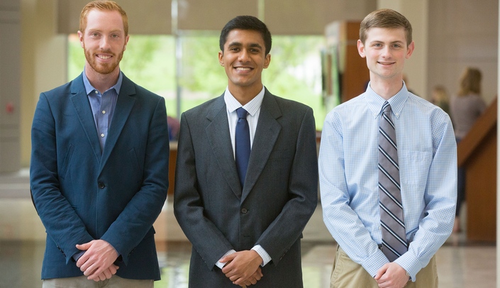 Pictured left to right are: Mason Rhodes, Siddharth Venkatraman and Spencer Thompson.