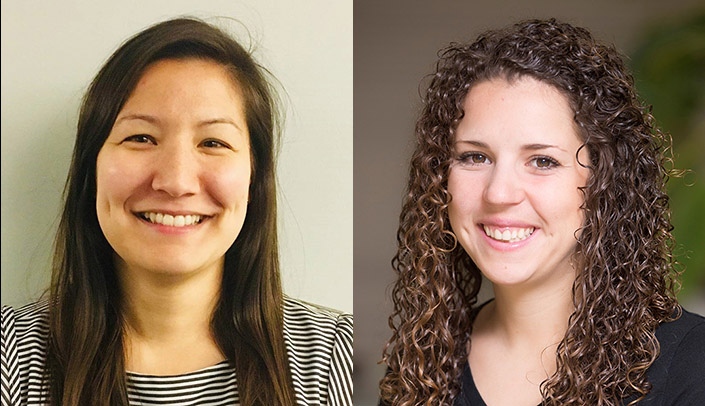 From left, Elizabeth Preas and Alethea Chiappone, UNMC's 2019-2020 recipients of the Buffett Institute Graduate Scholars Fellowship