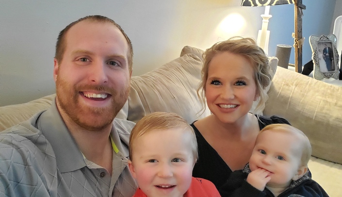 Steve Goodin and his family. Goodin was born in Greece and moved to Hastings when he was eight. He played football in the NFL with the Giants for two seasons, and the next two seasons was in training camps with the Cowboys and Vikings.