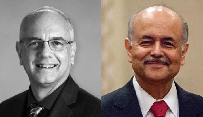 From left, William Kassler, MD, of IBM, and Ajit Sachdeva, MD, of the American College of Surgeons
