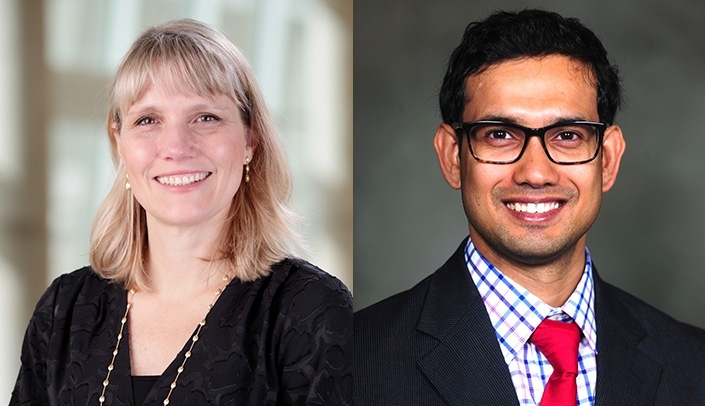 From left, Jill Poole, MD, and Rohit Gaurav, PhD
