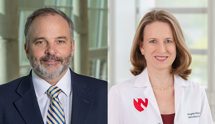 From left, James Lawler, MD, and Angela Hewlett, MD, will speak Aug. 30 at the next Science Cafe.