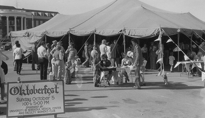 The Oktoberfest tent during the 1975 event.