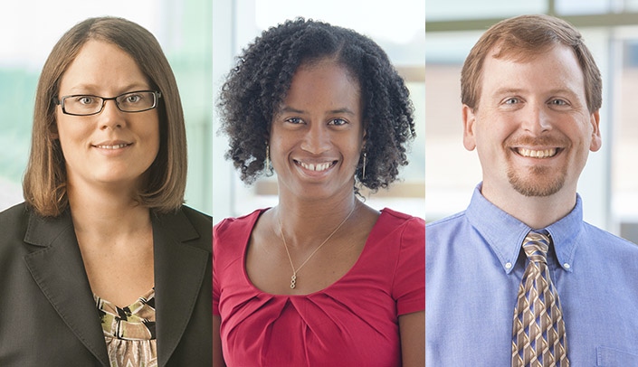 From left, Kari Neeman, MD, Jasmine Marcelin, MD, and Trevor  Van Schooneveld, MD