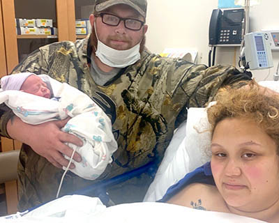 Gregory and Jasmine Gutschow welcomed Raiden into the world on Nov 14. The infant's birth was one month ahead of schedule.