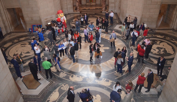 UNMC supporters participated in "I Love NU Day" at the Nebraska State Capitol.