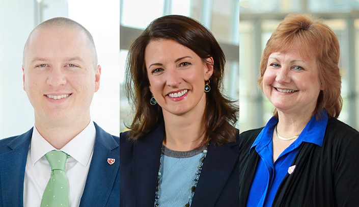 Mark Aksamit, Betsy Becker, DPT, PhD, and Karen Honeycutt, PhD, were among the College of Allied Health Professions faculty members honored by their state organizations.