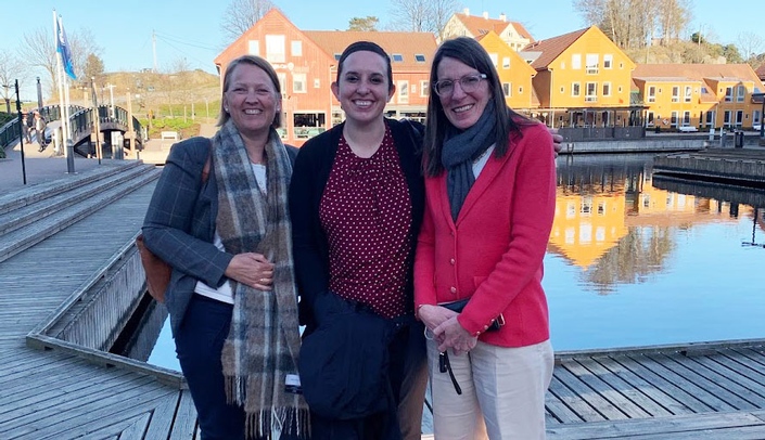 From left to right: Jannicke Rabben, faculty at the University of Agder, UNMC faculty Jessica Semin, DNP, and Kati Bravo, PhD, in Kristiansand, Norway.
