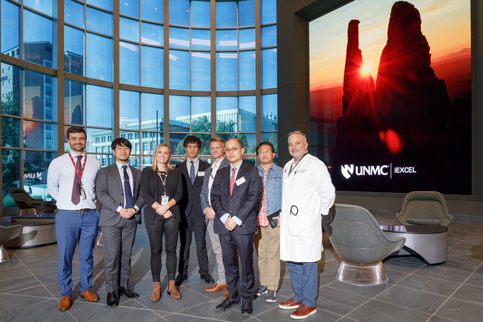 The delegates from the Japan National Center for Global Health and Medicine with representatives from the UNMC Global Center for Health Security and iEXCEL