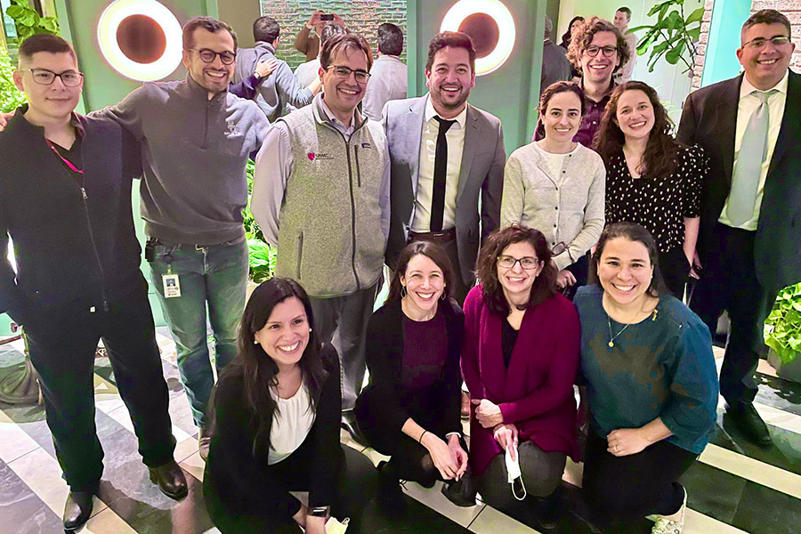 Members of the NHMA Nebraska chapter&comma; including Armando De Alba&comma; MD &lpar;back row&comma; fourth from left&rpar; and Sara Bares&comma; MD &lpar;front row&comma; second from left&rpar;&comma; founding co-chairs&period;