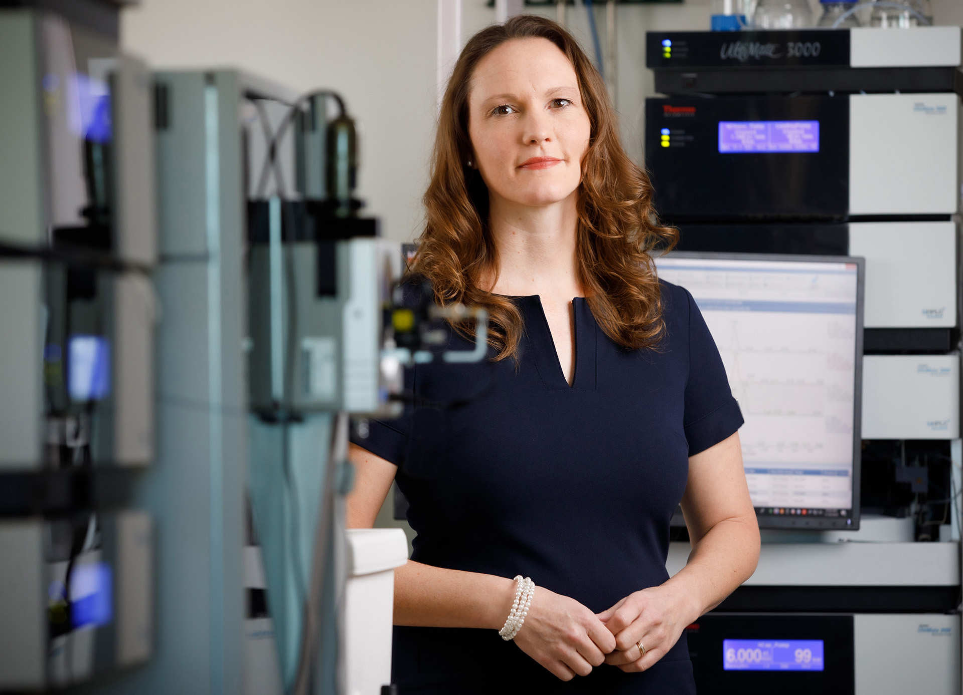 Rebekah Gundry&comma; PhD&comma; in her lab on the 12th floor of the Lied Transplant Center