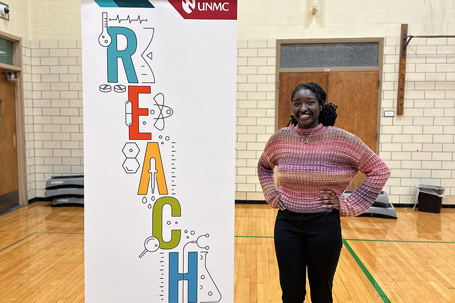 Winnie Ladu&comma; UHOP student and High School Alliance graduate&comma; returned to Benson High School as the keynote speaker for the REACH event&period;