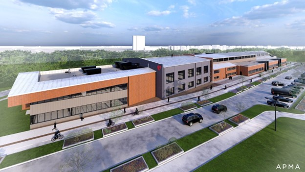 A rendering of the Catalyst project&comma; which will house UNMC&apos;s Innovation Hub