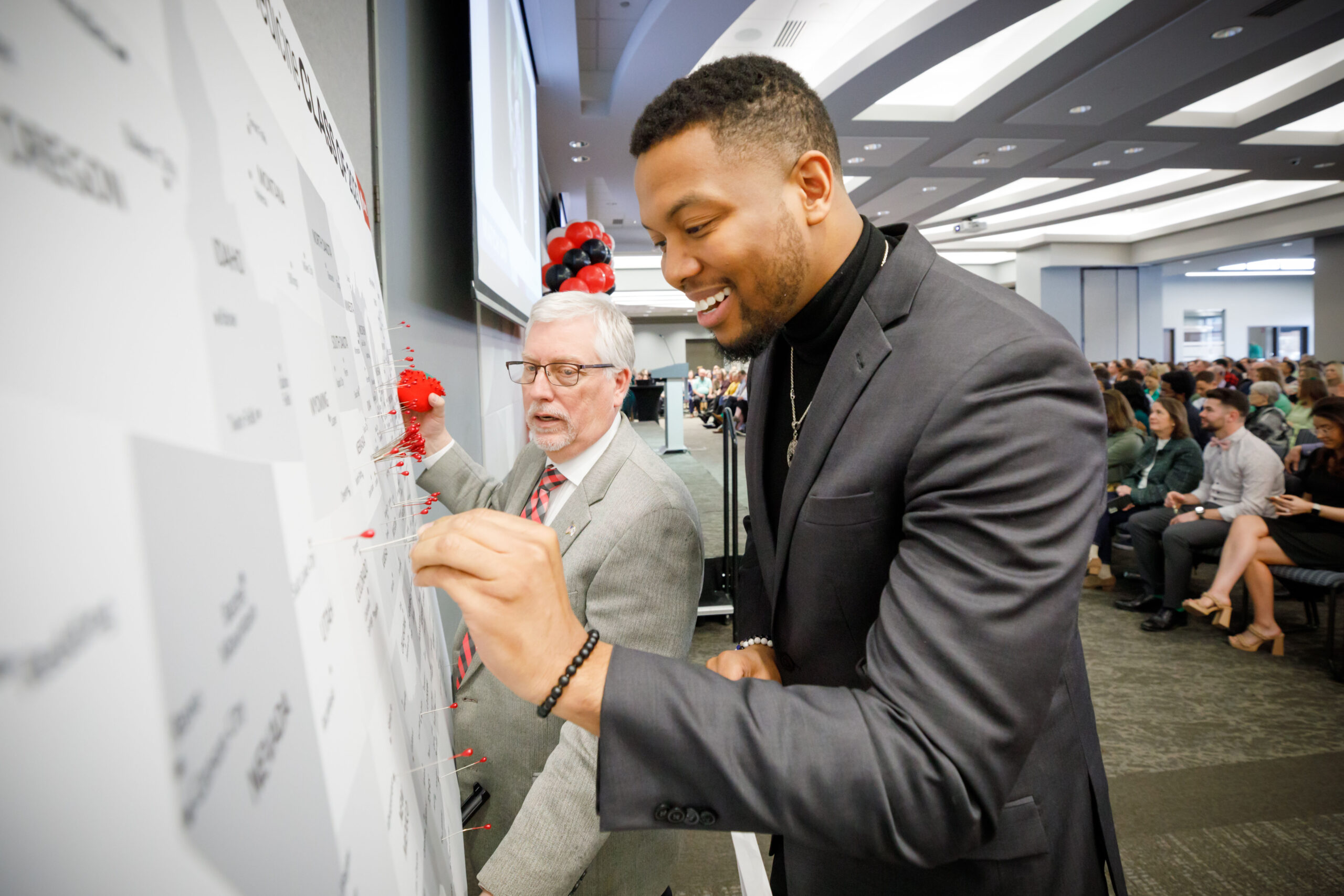 Ryan Boyland marks the map with his residency assignment on Match Day&period;