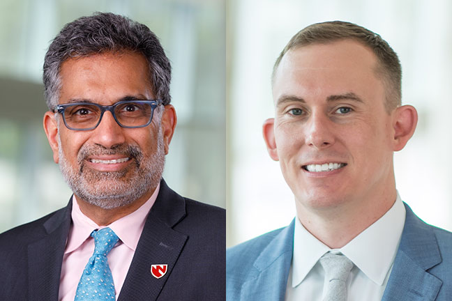 Ali S&period; Khan&comma; MD&comma; MPH&comma; dean of the UNMC College of Public Health&comma; and Jesse Bell&comma; PhD&comma; Claire M&period; Hubbard Professor of Water&comma; Climate and Health