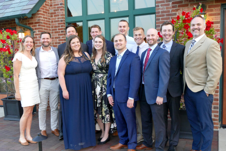 Back row &lpar;left to right&rpar;&colon; Andrea Dutoit&comma; MD&comma; Cole Sievers&comma; MD&comma; Bobby Muelleman&comma; MD&comma; Taylor Meyer&comma; MD&comma; Bradley Eichhorn&comma; MD&comma; John Riley III&comma; MD&comma; Michael Dancer&comma; MD&comma; Joseph Pawlowski&comma; MD Front Row &lpar;left to right&rpar;&colon; Julie Beth Gillespie&comma; MD&comma; Jocelyn Mulkey&comma; MD&comma; Michael Blaha&comma; MD&comma; Jae Cauble&comma; MD