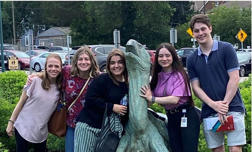 From left&comma; incoming MD-PhD students Alexis Shindhelm&comma; Hannah Larsen&comma; Steph Maurina&comma; Sarah Uhm and Colin White