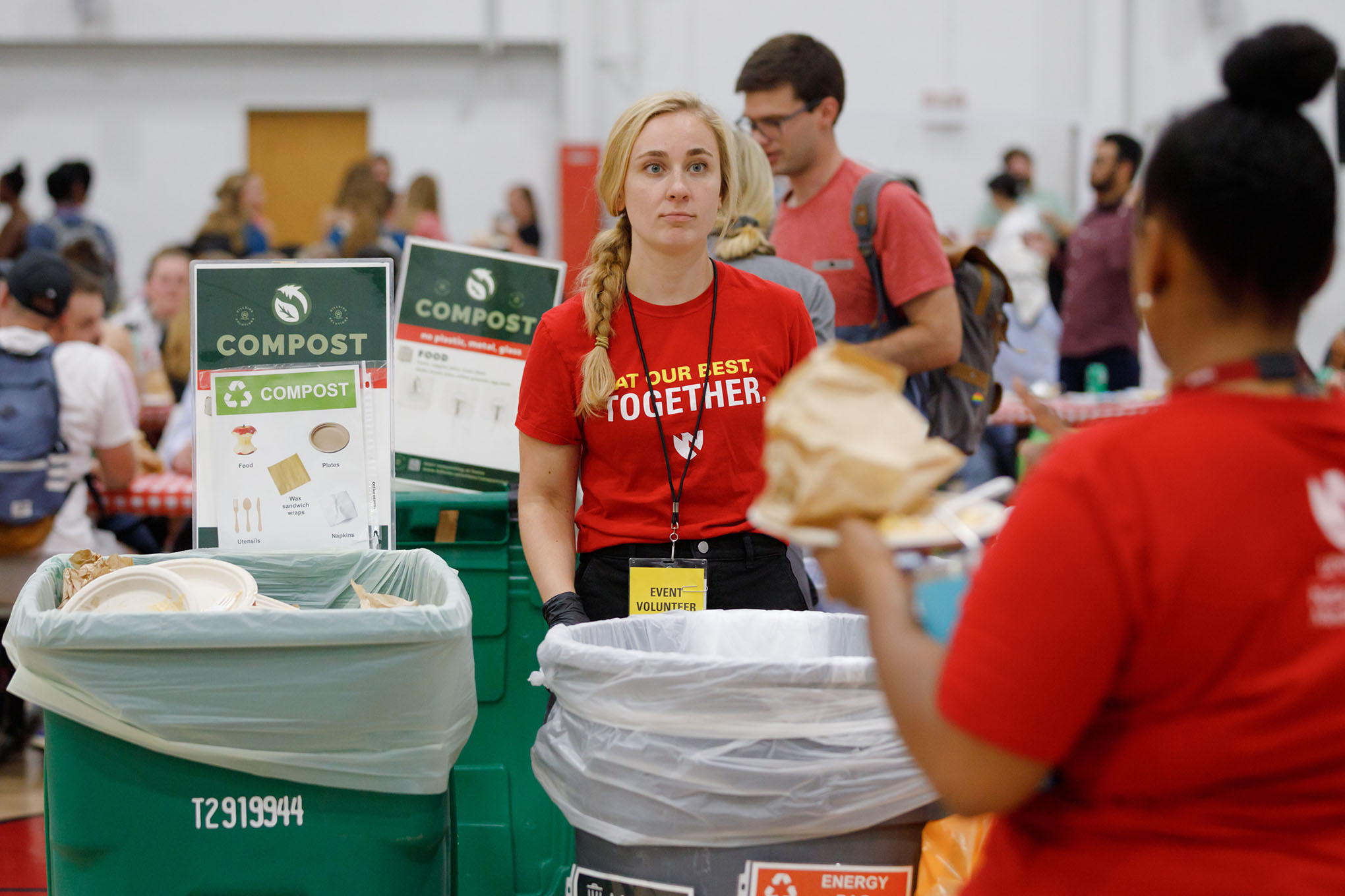 The UNMC Office of Sustainability set up waste stations that included composting and recycling options&comma; and attendees were shown how to sort their waste&period;