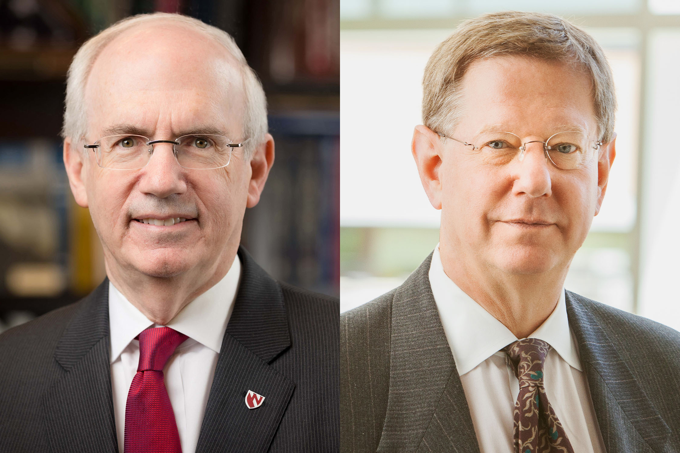 UNMC Chancellor Jeffrey P&period; Gold&comma; MD&comma; and John Windle&comma; MD