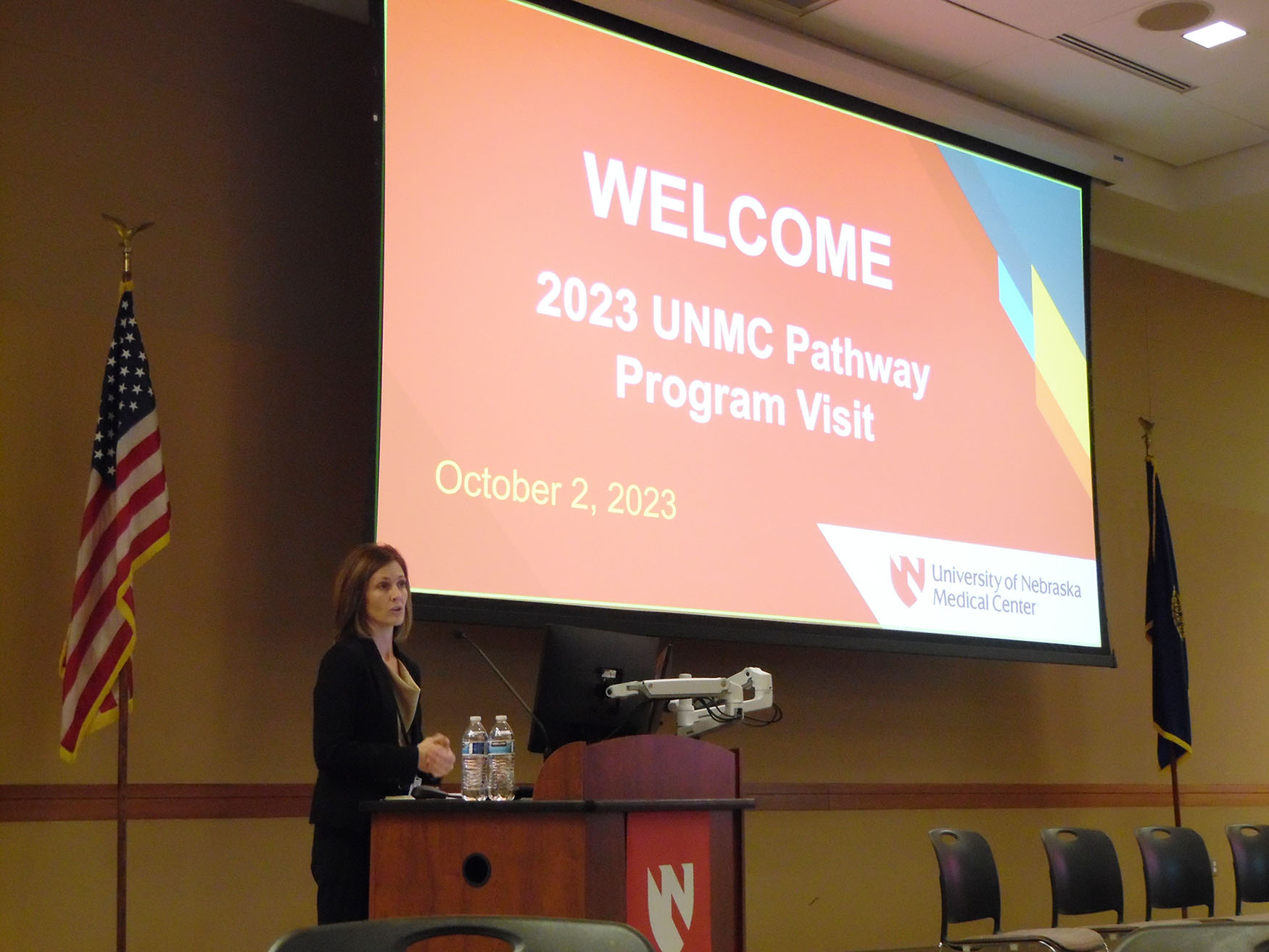 Nikki Carritt&comma; assistant vice chancellor for health workforce education relations and director of Rural Health Initiatives&comma; told the UNMC pathway students that they are needed as health care professionals to fill the state&apos;s workforce shortages across health care disciplines&period;
