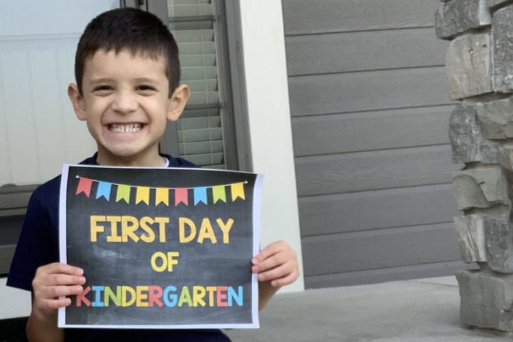 George Robertson poses for a photo on the first day of kindergarten&period; MMI&apos;s ACT Clinic helped to prepare the Gretna boy for school&period;