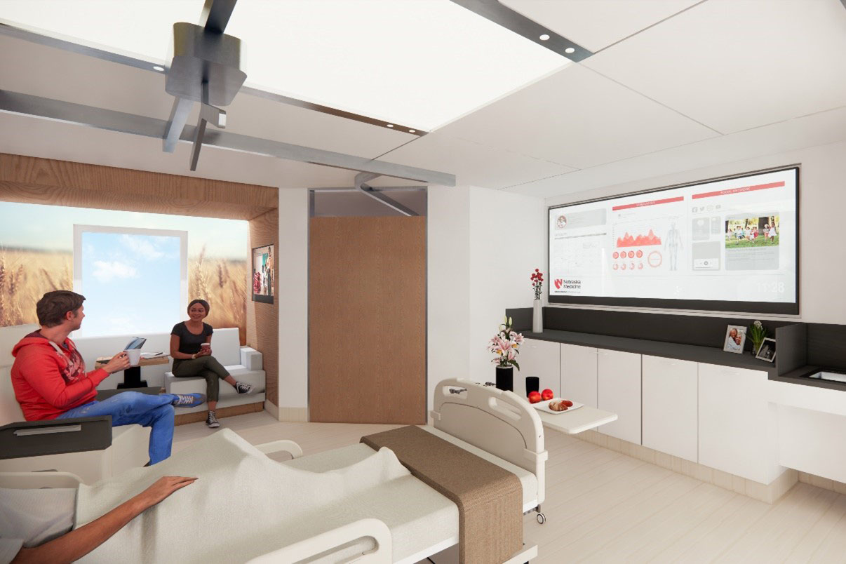 This rendering of the Innovation Design Unit depicts what a patient room will look like&period;