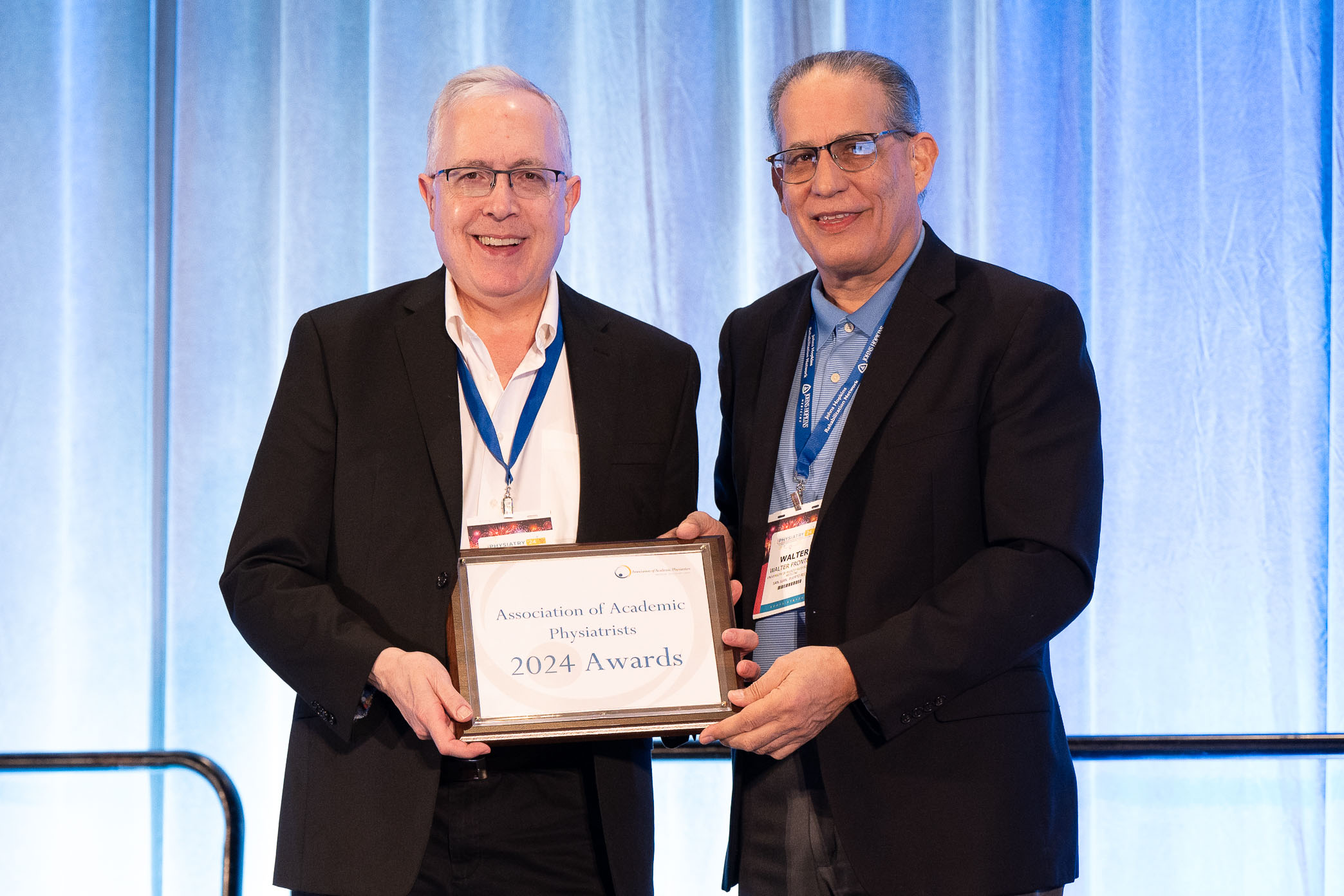 Samuel Bierner &lpar;at left&rpar;&comma; MD&comma; was honored at the Association of Academic Physiatrists Annual Meeting&period;