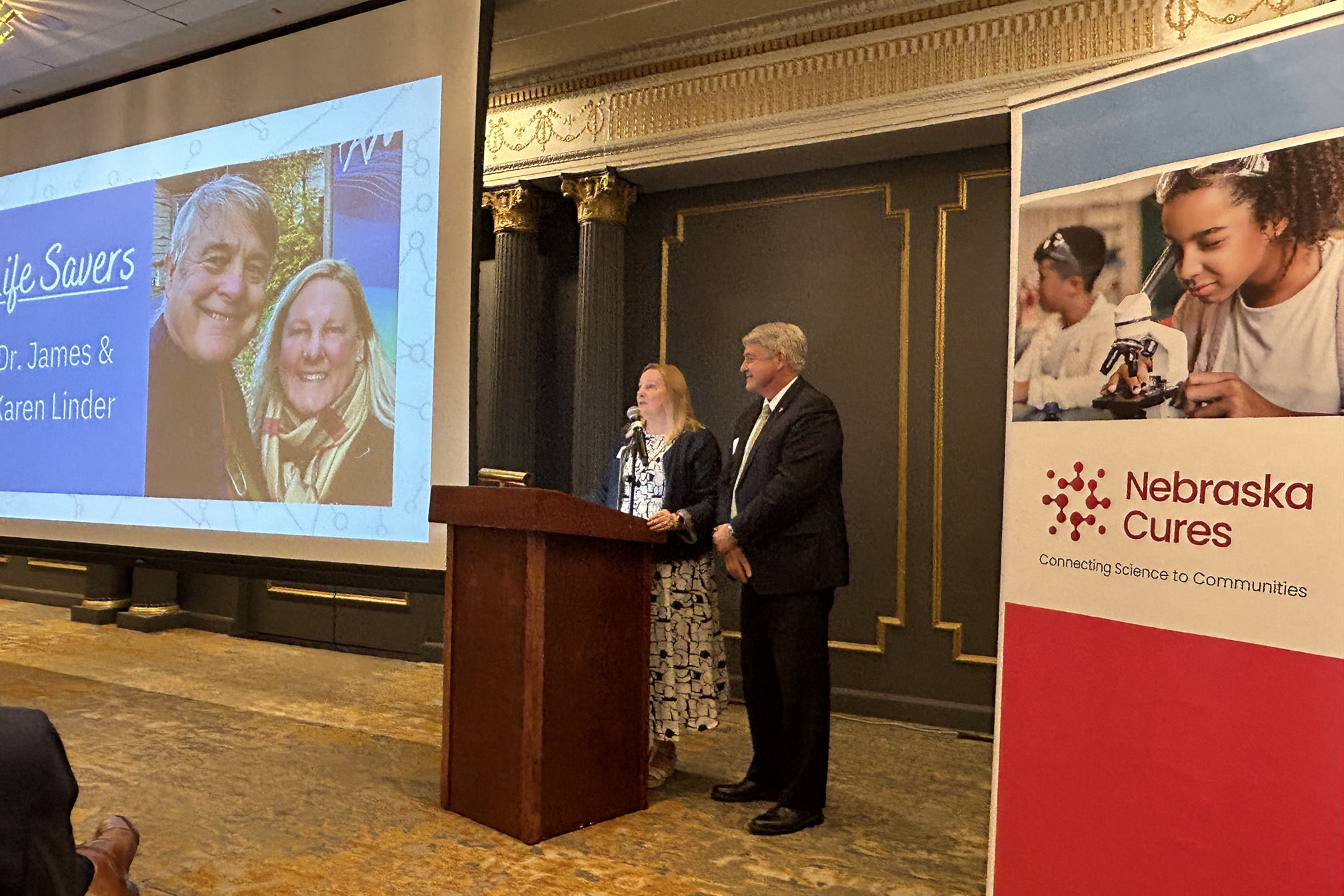 Nebraska Cures honors Jim and Karen Linder with Life Savers Award