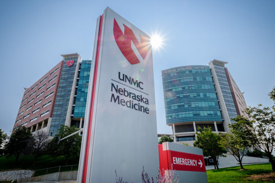 UNMC/Nebraska Medicine dual logo sign
