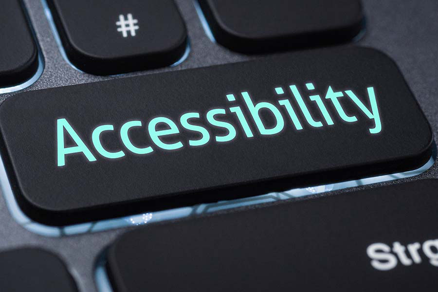 Illuminated keyboard with a labeled key - Accessibility