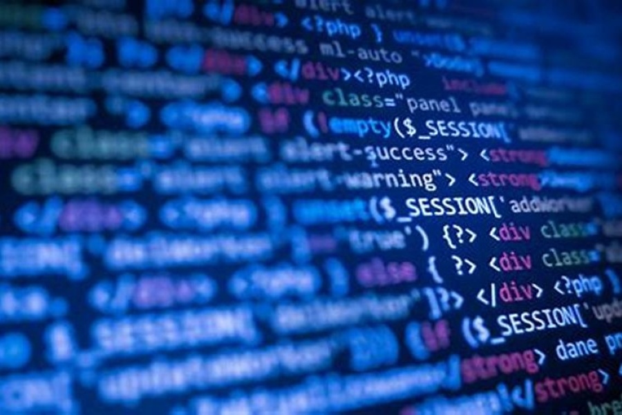 Screen filled with computer coding