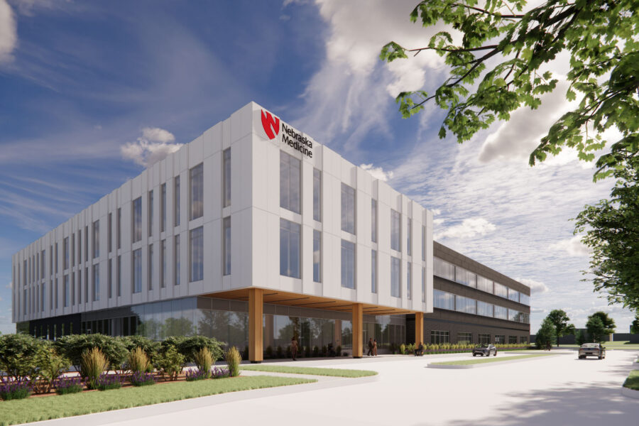 A rendering of the new Nebraska Medicine-Gretna Landing Health Center to be built in Gretna