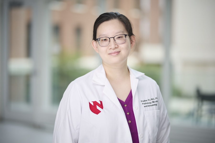Pauline Xu, MD, PhD, a first-year anatomic and clinical pathology resident in UNMC's Department of Pathology, Microbiology and Immunology