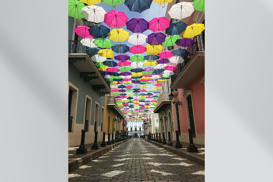 Grace Boganowski’s photo from her trip to San Juan’s “Umbrellas of the Fortress” was one of the photos selected to be displayed at the UNMC College of Dentistry.