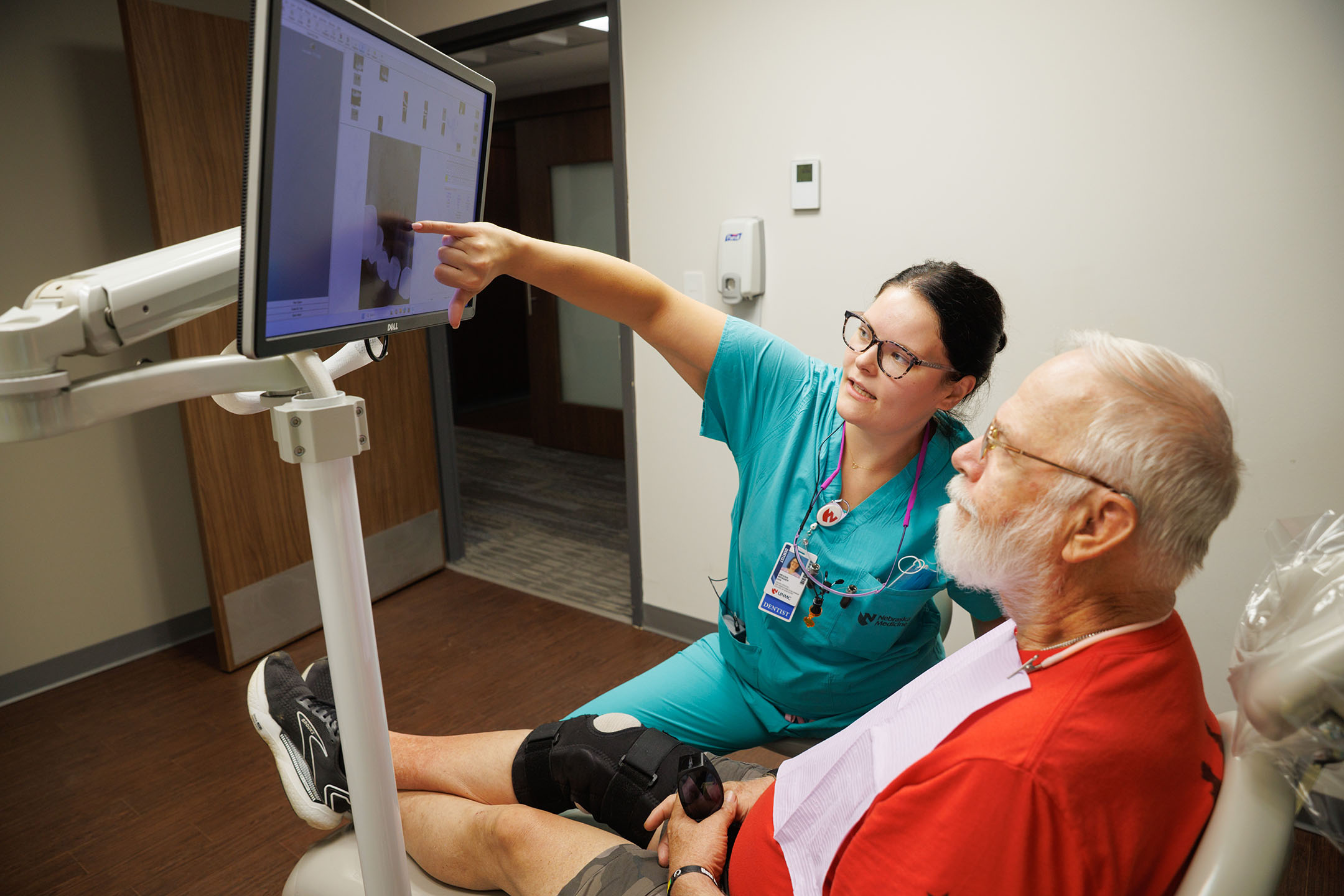 A veteran receives dental care