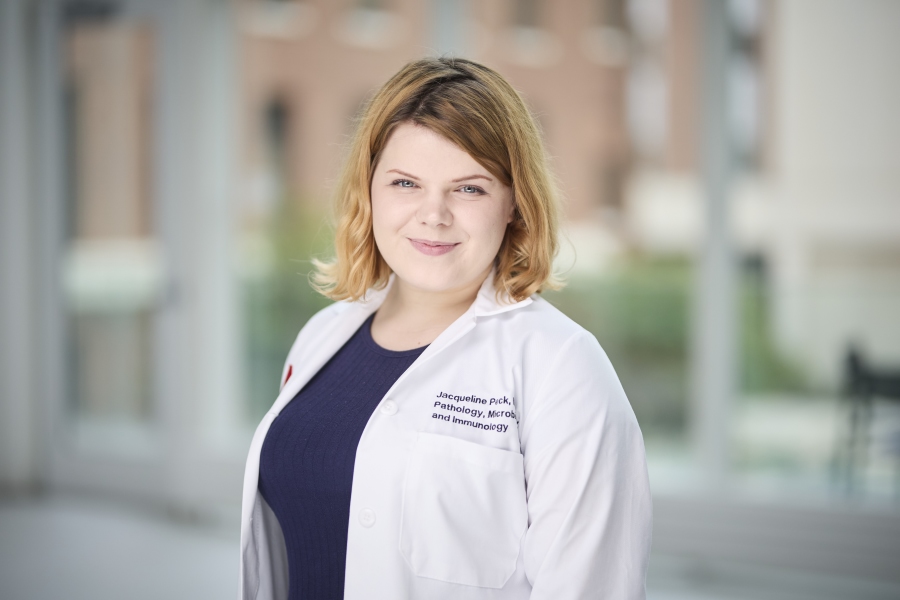 Jacqueline Peck, MD, a second-year anatomic and clinical pathology resident in UNMC's Department of Pathology, Microbiology and Immunology