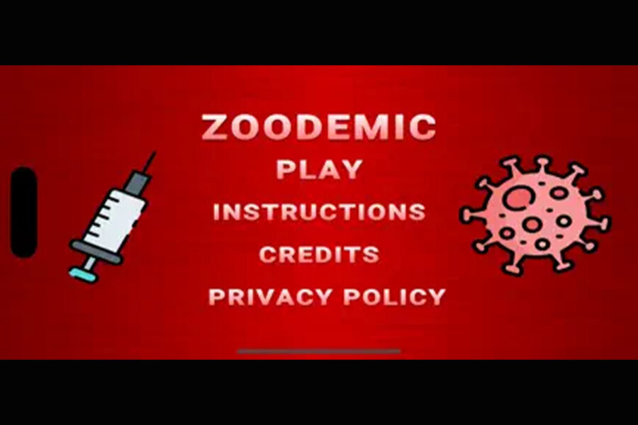 An image of the opening screen in the Zoodemic app