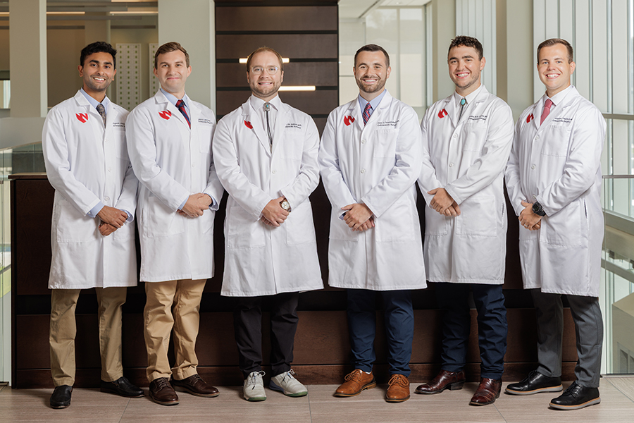 Class of 2030&colon; l&period;-r&period; Vignesh Krishnan&comma; MD&comma; Aaron Cohen&comma; MD&comma; Currey Zalman&comma; MD&comma; Cole Tessendorf&comma; MD&comma; Drake Giese&comma; MD&comma; Christian Hecht&comma; MD