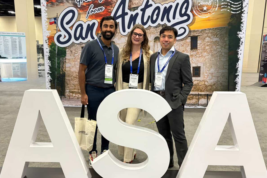 Residents Saad Khan, MD, Maranda Thompson, MD, PhD, and Robert Guidangen, MD