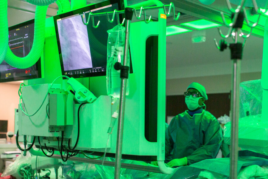 Amarnath Annapureddy&comma; MBBS&comma; performs a procedure to measure a patient&apos;s coronary microvascular function using the Abbott Coroventis CoroFlow System&period;