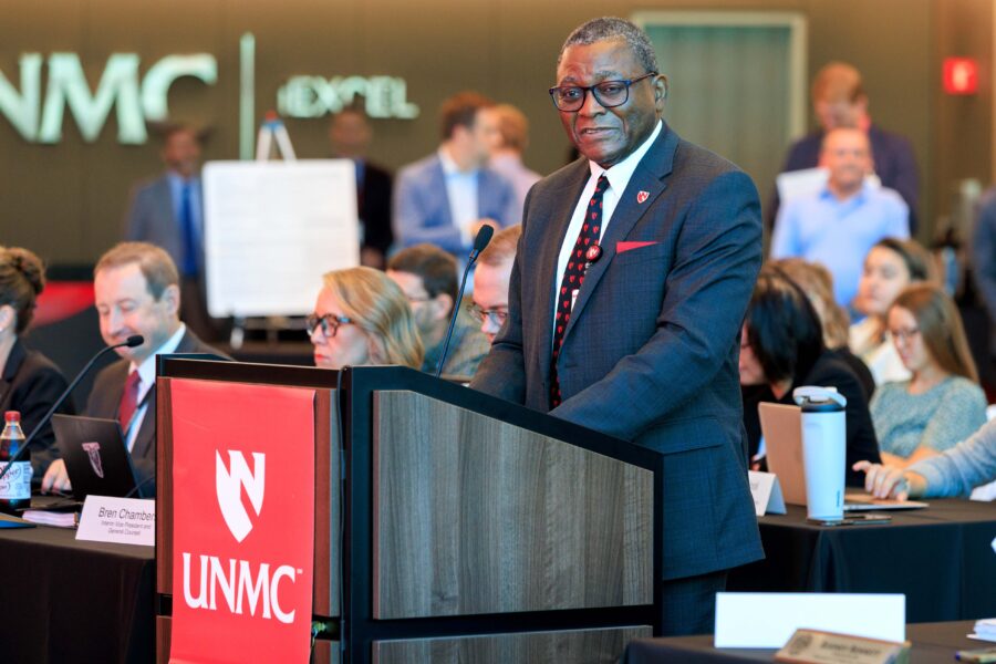 UNMC leaders discuss defense collaborations at regents meeting