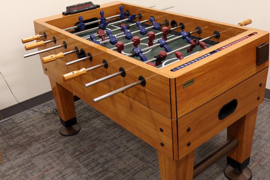 The UNMC Graduate Student Wellness Hub features several opportunities to unwind&comma; including a foosball table&period;