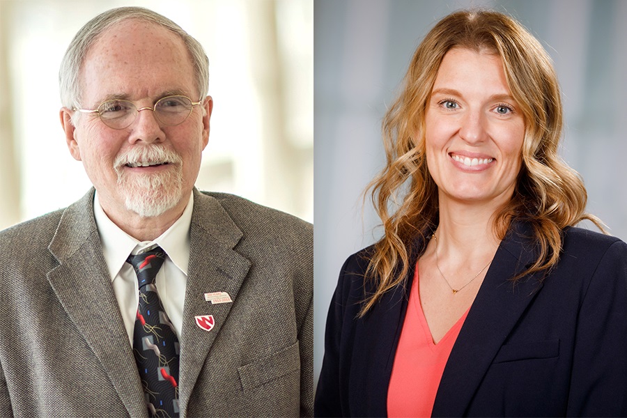 Dr. Peter Iwen, left, and Emily McCutchen
