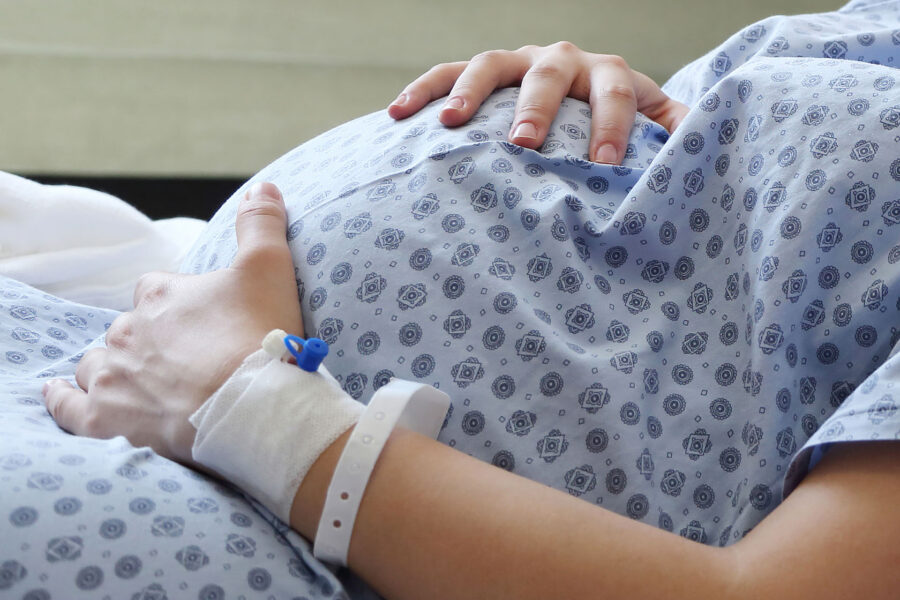 A pregnant mother in the hospital