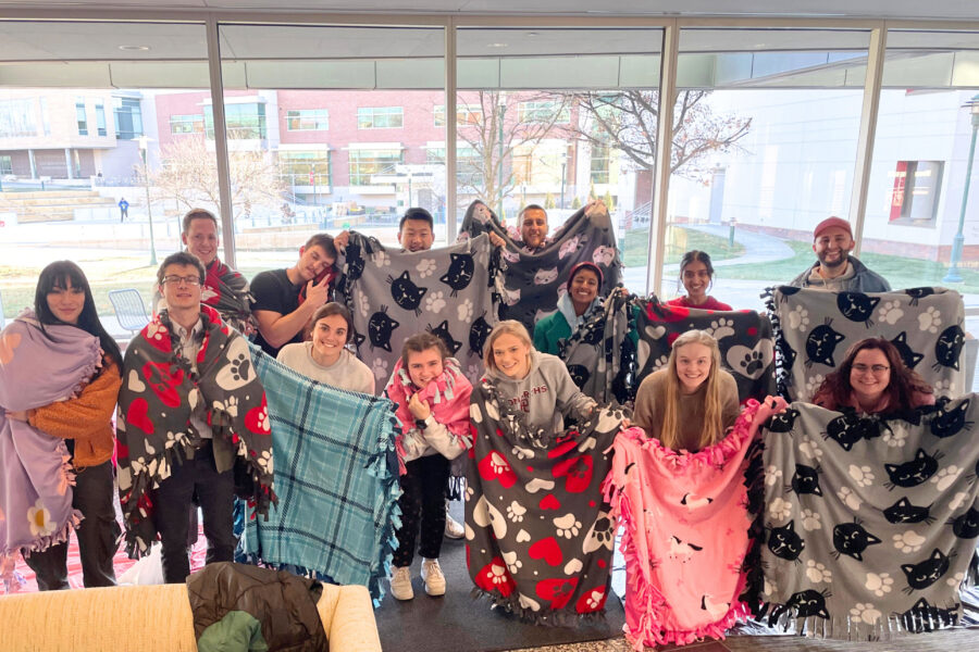 An image of a collection of tie blankets