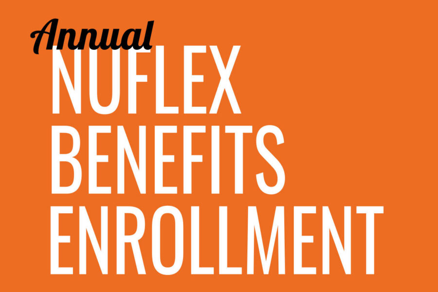 Graphic that says annual NUFlex Benefits Enrollment