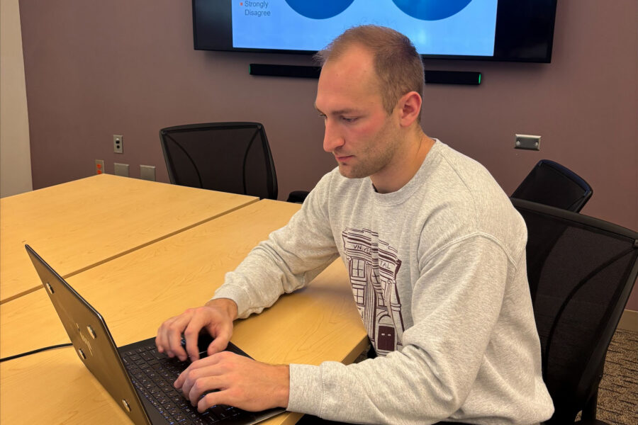 Medical student Jack Paradis develops the results section of his education research project&period;