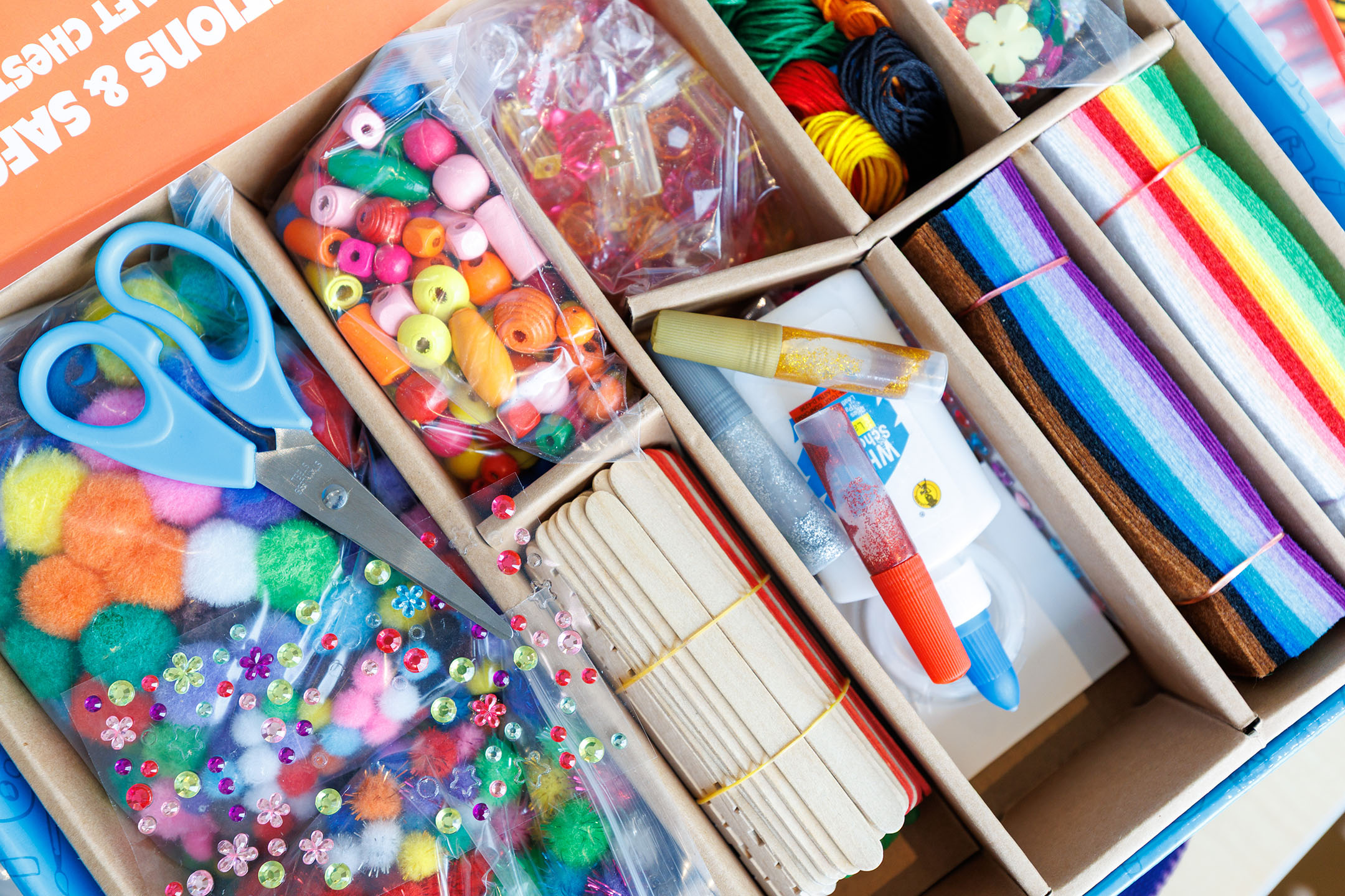 Images of beads and craft material